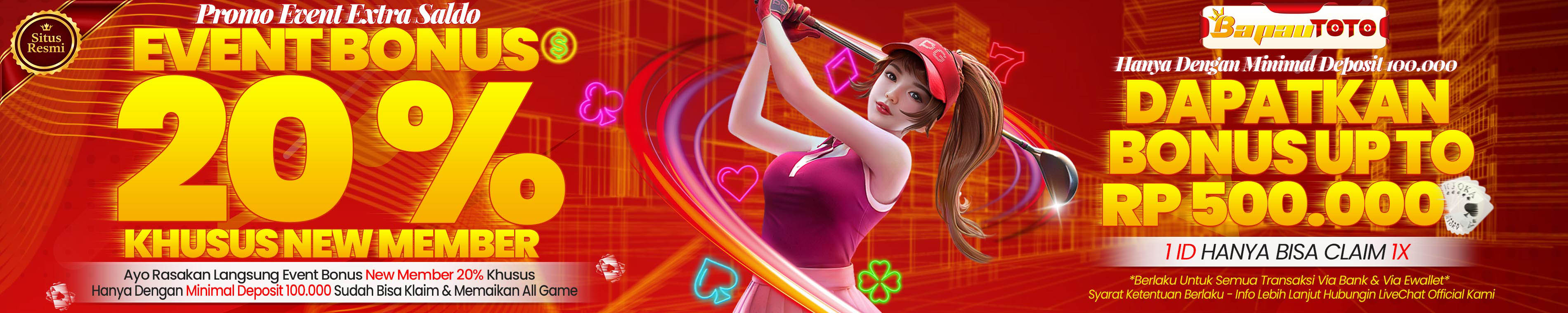 Bonus New member 20%  BapauToto 